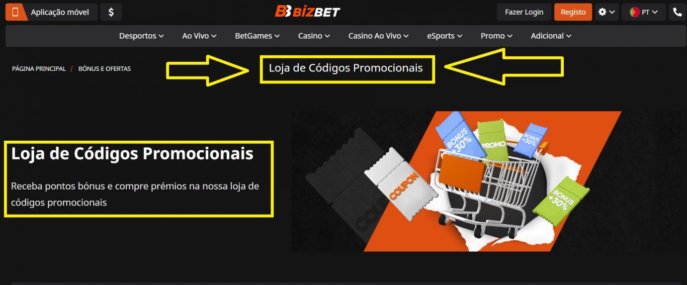 Codigo de promoções Bizbet para novos clientes